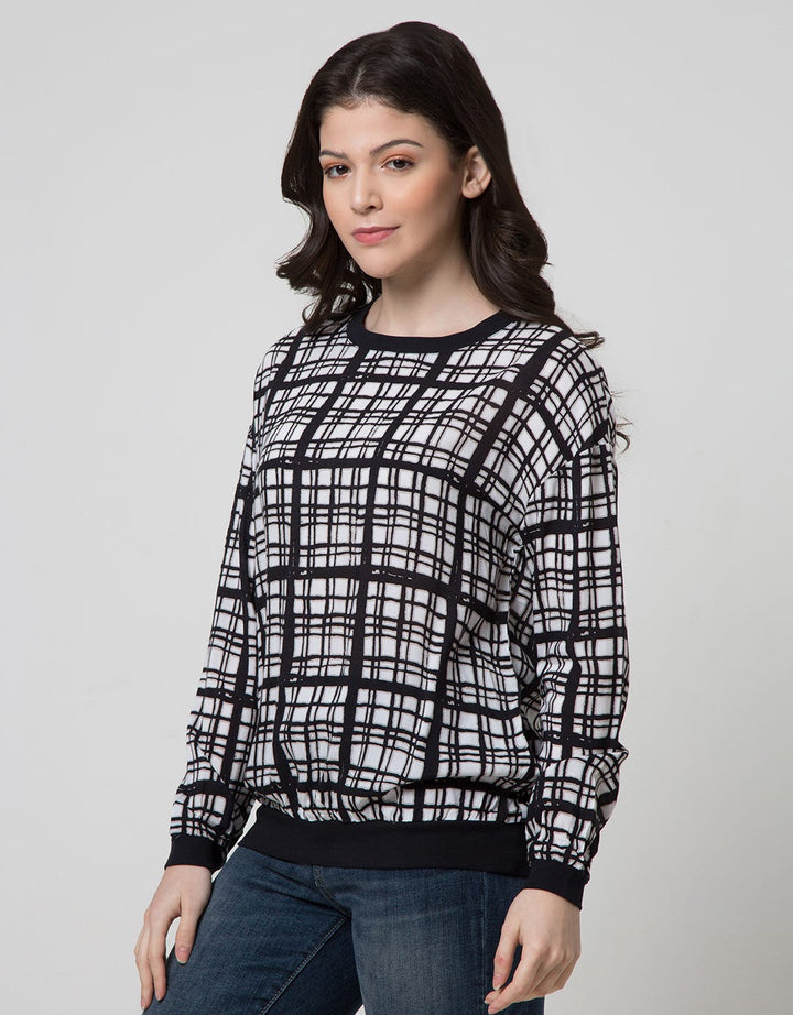 Logo Jeans Kemeja Print Block Tartan