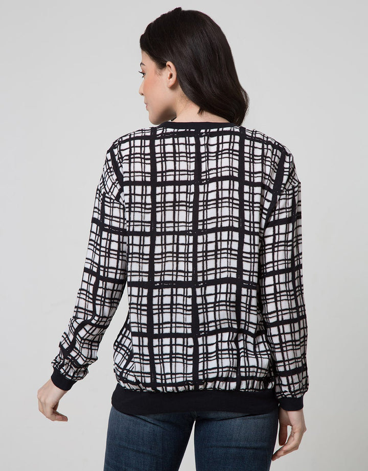 Logo Jeans Kemeja Print Block Tartan