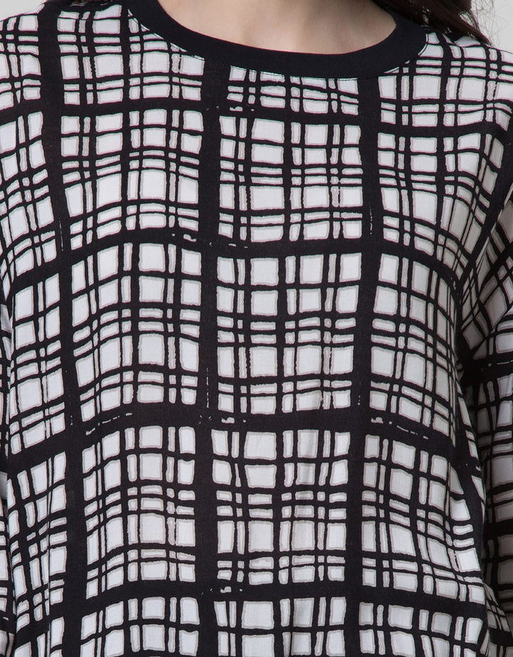 Logo Jeans Kemeja Print Block Tartan