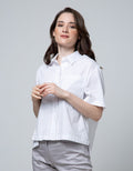 Details Shirt Wide Sleeve Poplin Solid With Pocket