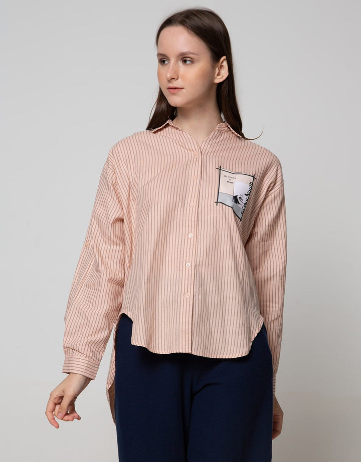 Nevada Long Sleeve Shirt Stripe Long Model
