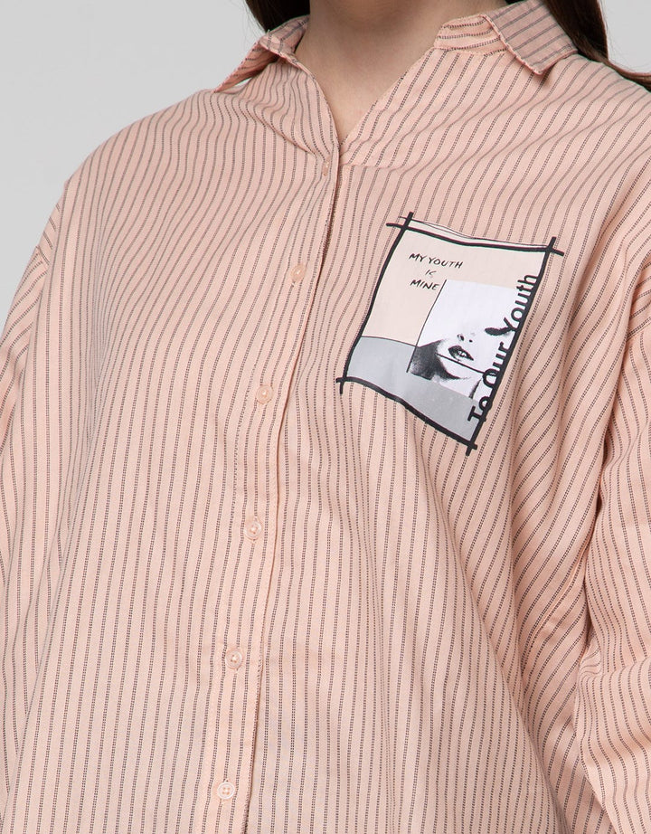 Nevada Long Sleeve Shirt Stripe Long Model