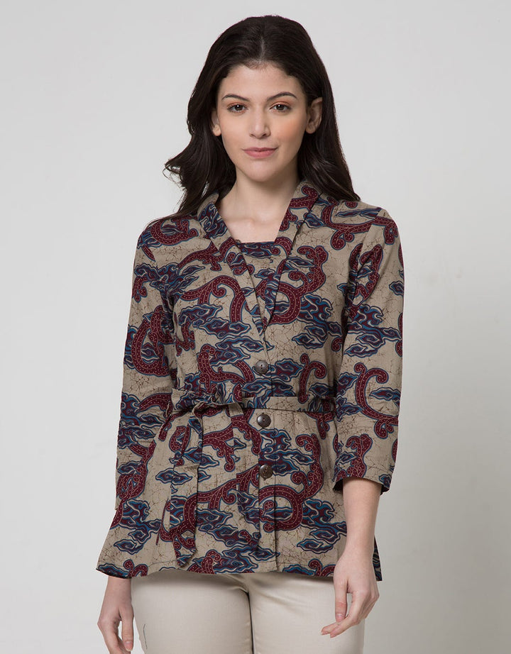 Arjuna Weda Women's Batik Blouse Mega Mendung II