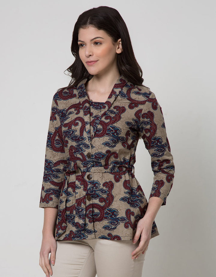 Arjuna Weda Women's Batik Blouse Mega Mendung II