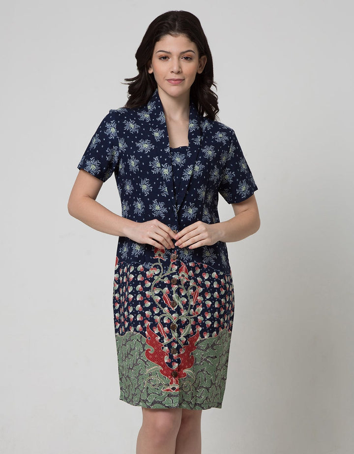Arjuna Weda Maduraan Print Dress Batik Wanita