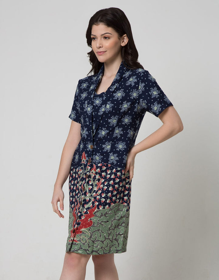 Arjuna Weda Maduraan Print Dress Batik Wanita