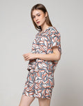 Nevada Short Sleeve Pajama Shorts Leaves