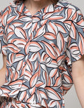Nevada Short Sleeve Pajama Shorts Leaves