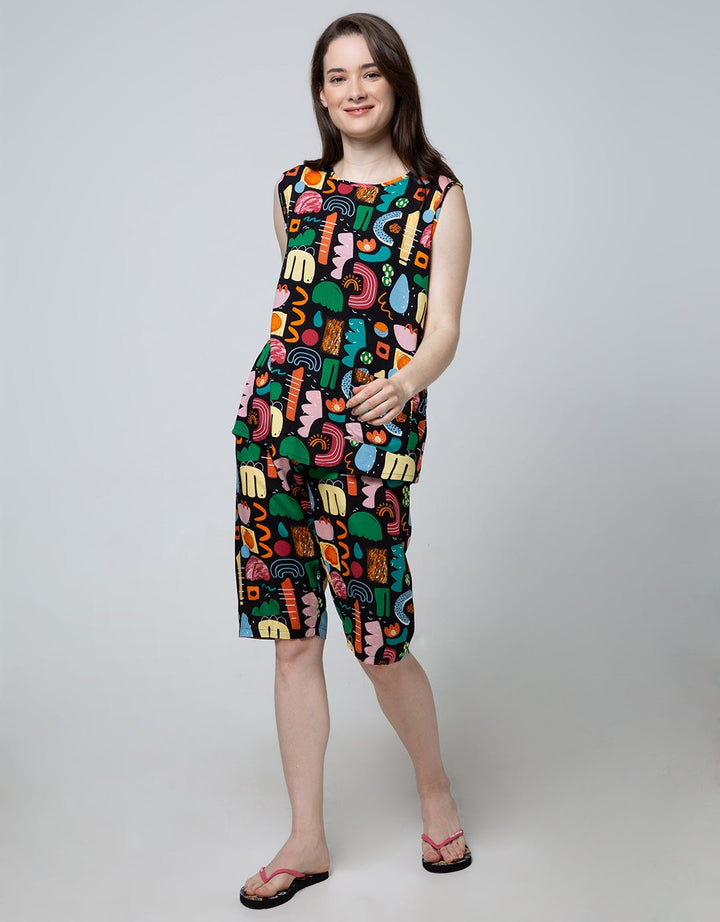 Nevada Short Sleeve Pajama Capri