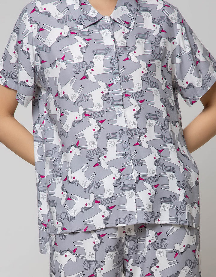 Nevada Short Sleeve Pajama Pants Doodle Unicorn