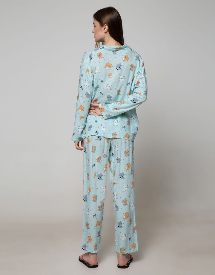 Nevada Long Sleeve Pyjama Pants Chubby Meow