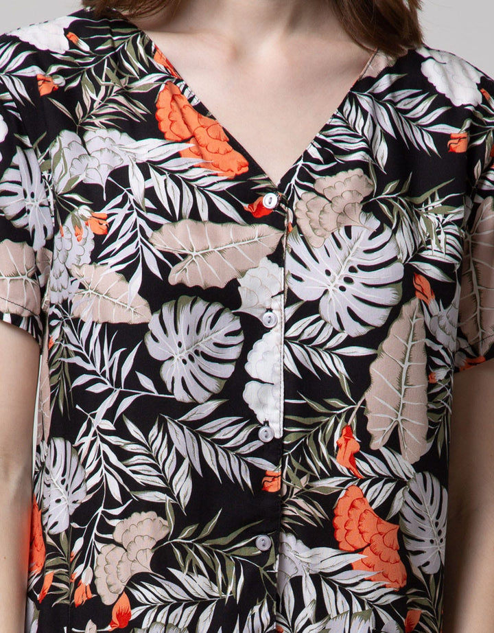 St. Yves Short Sleeve Pajama Pants Leaf Flok