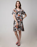 St. Yves Short Sleeve Midi Dress Leaf Flok
