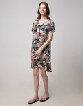 St. Yves Short Sleeve Midi Dress Leaf Flok