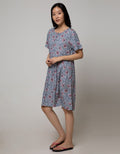 St. Yves Short Sleeve Midi Dress Royal Dahlia