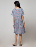 St. Yves Short Sleeve Midi Dress Royal Dahlia