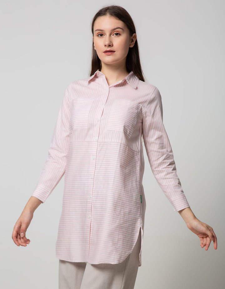 Point One Girl Fabia Stripe Pink Blouse