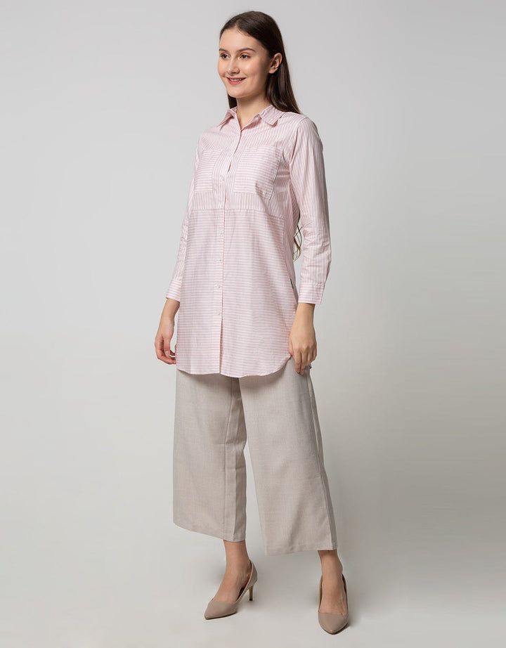 Point One Girl Fabia Stripe Pink Blouse