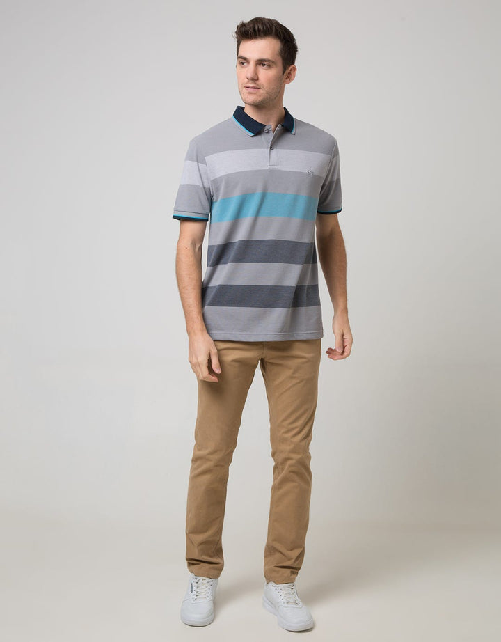Walrus Kaos Polo Pria Motif Garis Soft Look