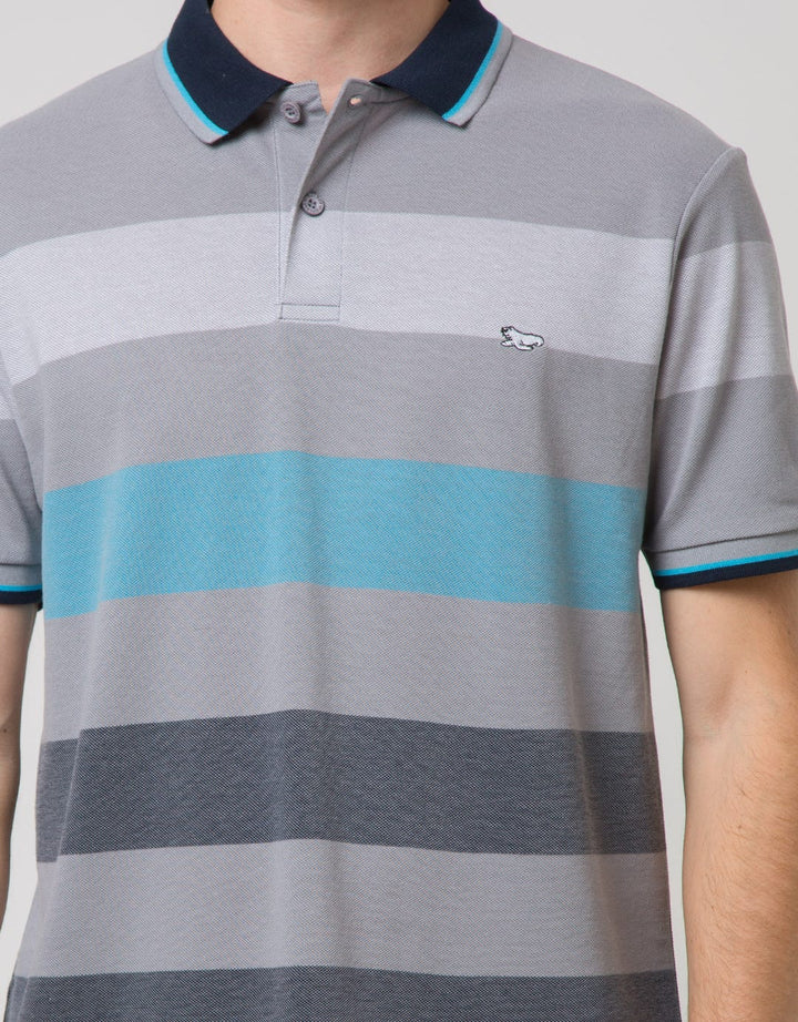 Walrus Kaos Polo Pria Motif Garis Soft Look