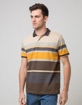 Walrus Kaos Polo Pria Motif Garis Besar Kontras