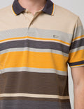 Walrus Kaos Polo Pria Motif Garis Besar Kontras