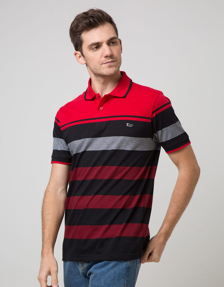Walrus Kaos Polo Pria Motif Multi Garis