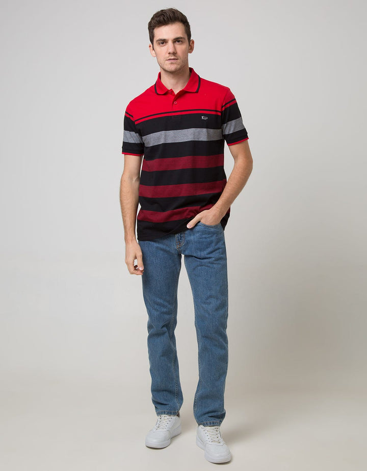 Walrus Kaos Polo Pria Motif Multi Garis