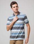 Walrus Kaos Polo Pria Motif Garis Kombinasi