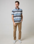 Walrus Kaos Polo Pria Motif Garis Kombinasi