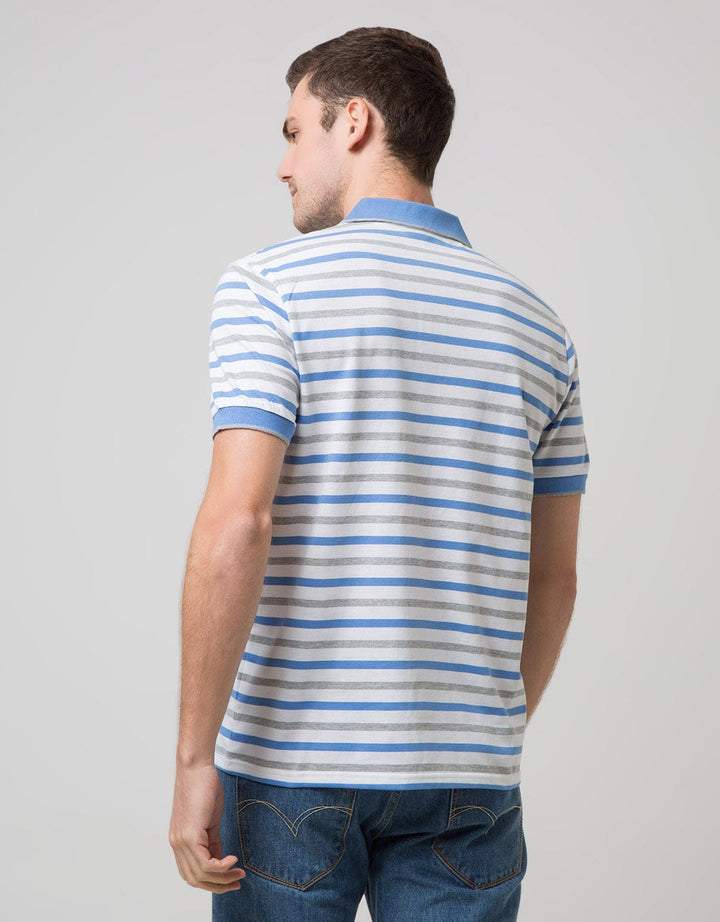 Walrus Kaos Polo Pria Motif Garis Tiga Warna