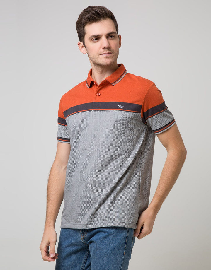 Walrus Kaos Polo Pria Motif Garis Tengah