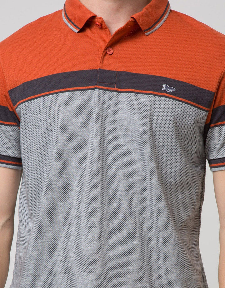 Walrus Kaos Polo Pria Motif Garis Tengah