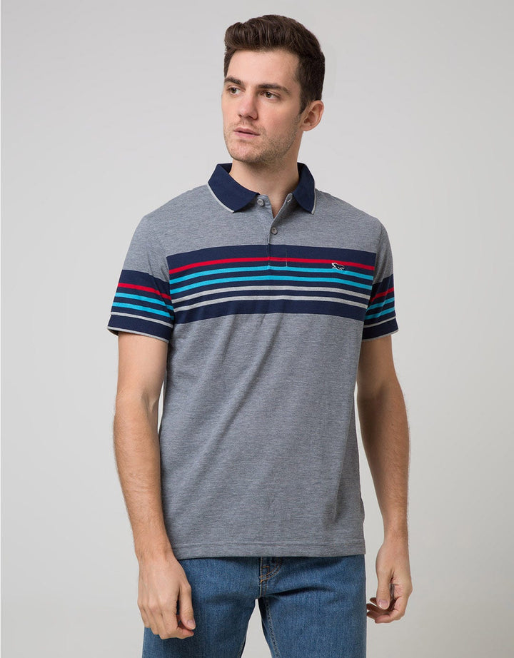 Walrus Kaos Polo Pria Motif Garis