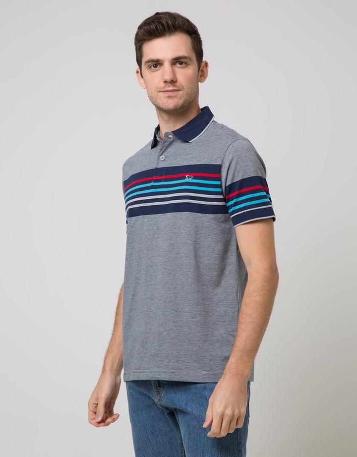 Walrus Kaos Polo Pria Motif Garis