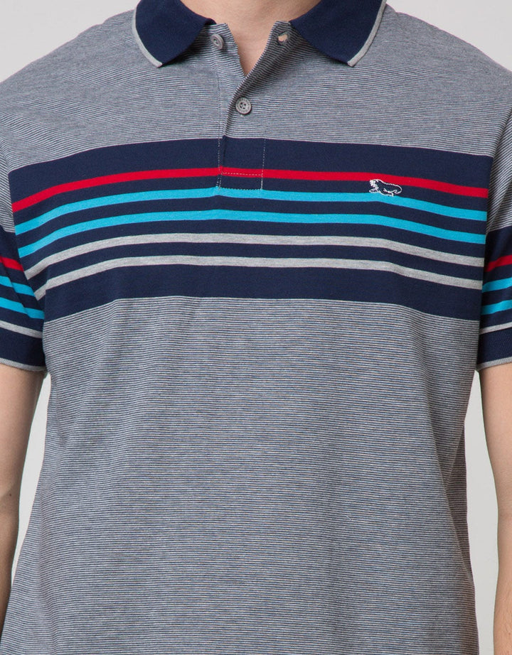 Walrus Kaos Polo Pria Motif Garis
