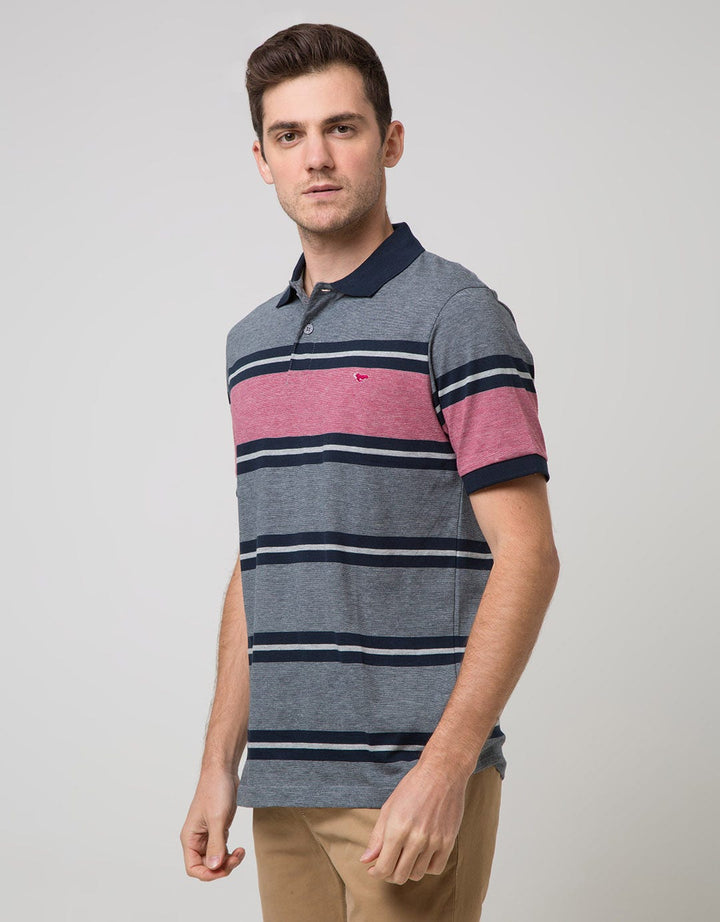 Walrus Kaos Polo Pria Motif Big Red Line