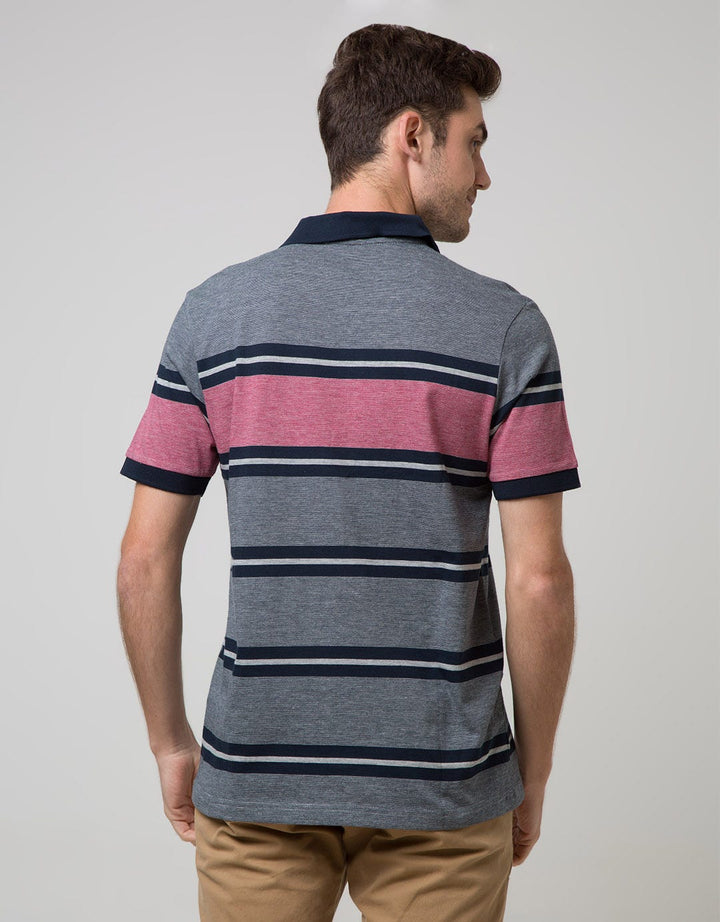 Walrus Kaos Polo Pria Motif Big Red Line