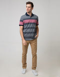 Walrus Kaos Polo Pria Motif Big Red Line