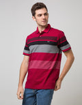 Walrus Kaos Polo Pria Motif Garis Print