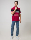 Walrus Kaos Polo Pria Motif Garis Print