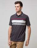Walrus Kaos Polo Pria Motif Garis Tiga Jalur