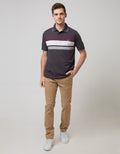 Walrus Kaos Polo Pria Motif Garis Tiga Jalur