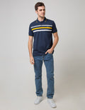 Walrus Kaos Polo Pria Motif Garis Atas