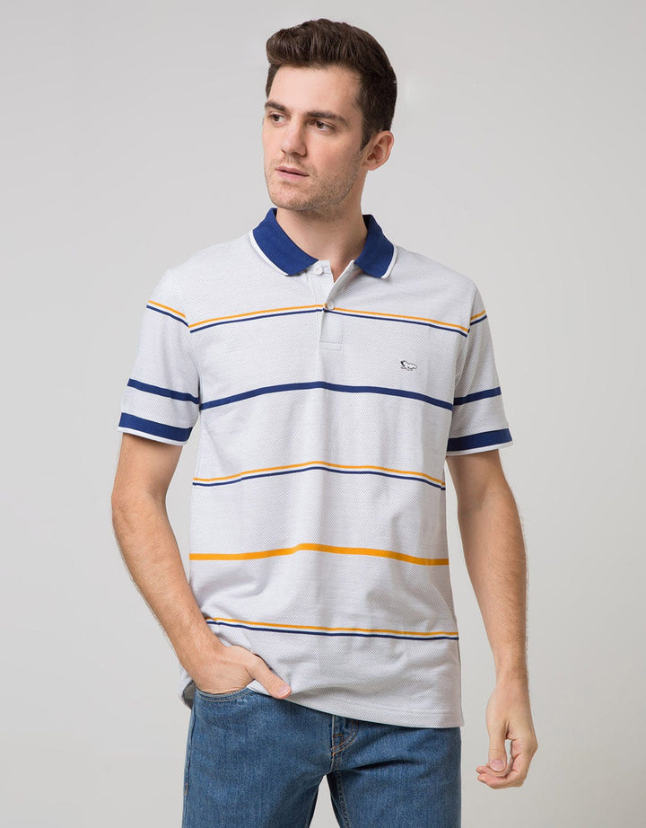 Walrus Kaos Polo Pria Motif Garis Kecil