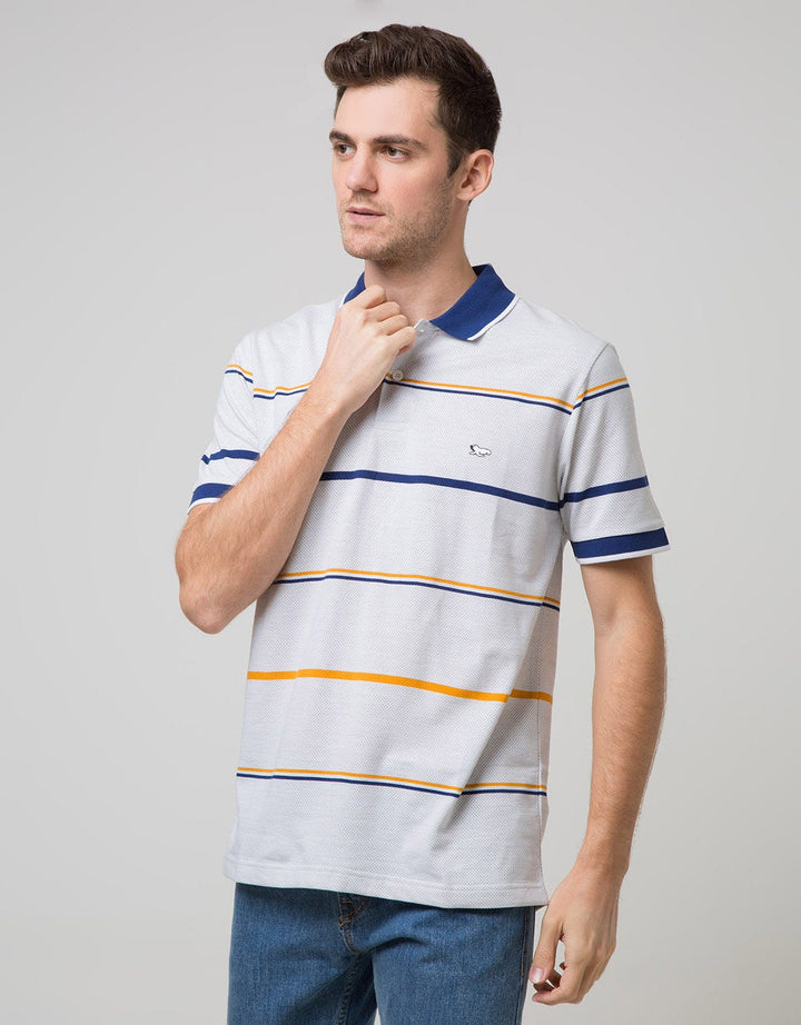 Walrus Kaos Polo Pria Motif Garis Kecil