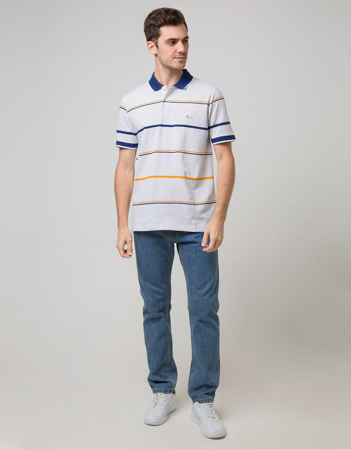 Walrus Kaos Polo Pria Motif Garis Kecil