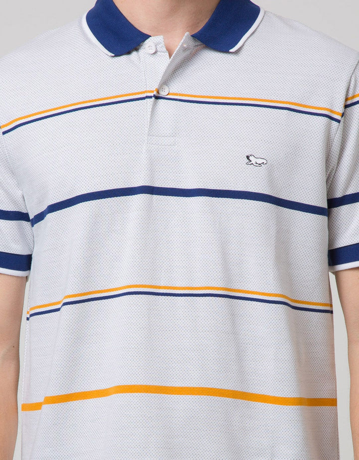 Walrus Kaos Polo Pria Motif Garis Kecil