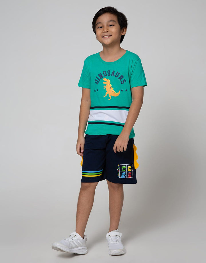 Little M Short Pants Knit Karet Dino Cucuk