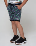 Little M Short Pants Knit Terry Rib Fullprint Dino